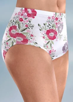 Viererpack Slip mit hüschem Blumendessin Damen Slips