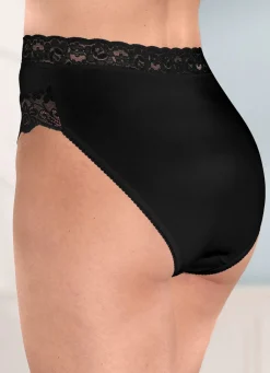New Viererpack Slips mit elastischer Spitze Damen Slips