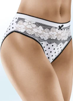 Viererpack Slips mit Elastikspitze Damen Slips
