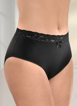 New Viererpack Slips mit elastischem Spitzenbund Damen Slips