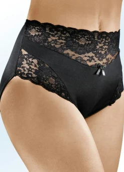 Outlet Viererpack Slips mit Elastikspitze Damen Slips