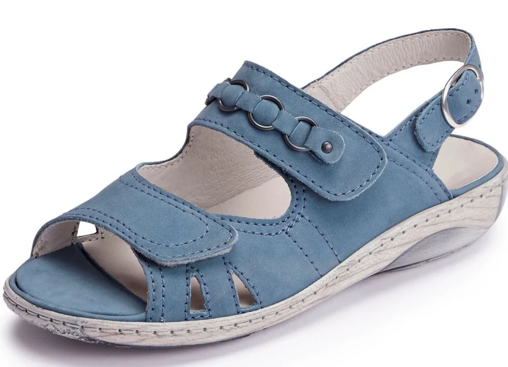 Clearance Waldläufer, bequeme Damen-Sandalen, Weite G, mit herausnehmbarem Fußbett Damen Sandalen