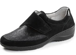Outlet Waldläufer, bequeme Damen-Slipper, Weite K, mit herausnehmbarem Fußbett Damen Slipper