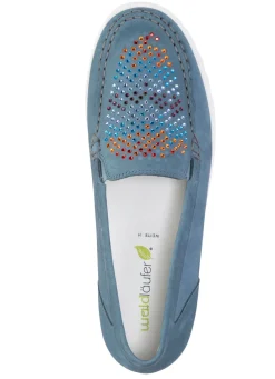 Hot Waldläufer Mokassin-Slipper mit bunten Glitzersteinchen besetzt Damen Slipper