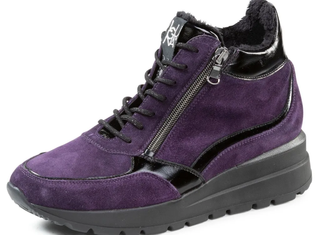 New Waldläufer Schnür-Bootie mit Besätzen aus Lackleder Damen Stiefel & Stiefeletten