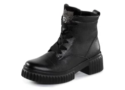 New Waldläufer Schnür-Bootie mit effektvollen Glitzer-Steinchen Damen Winterschuhe|Stiefel & Stiefeletten