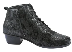 Clearance Waldläufer Schnür-Stiefelette mit floraler Prägung Damen Stiefel & Stiefeletten