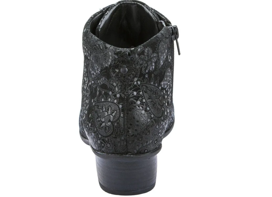 Clearance Waldläufer Schnür-Stiefelette mit floraler Prägung Damen Stiefel & Stiefeletten