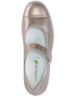 Hot Waldläufer Spangenschuh aus teilweise gelochtem Leder Damen Slipper