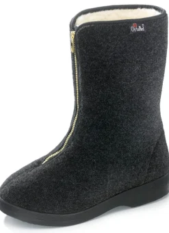 Outlet Warme Damen-Hausschuhe, Weite H, mit Reißverschluss Damen Hausschuhe