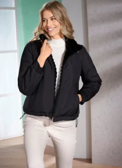 Damen Mona Winterjacken|Kunstpelzjacken<Wende-Kurzjacke mit Reißverschlussleiste