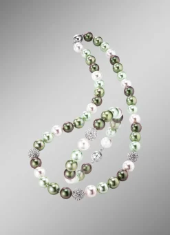 Outlet Wunderschön schimmerndes, 2-teiliges Schmuck-Set Damen Halsketten|Armbänder