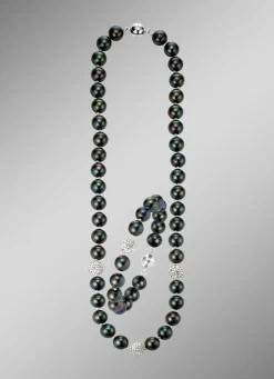 Sale Wunderschön schimmerndes, 2-teiliges Schmuck-Set Damen Halsketten|Armbänder