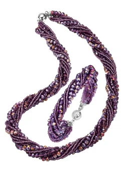 Best Wundervoll funkelndes Schmuck-Set, 2-teilig Damen Halsketten|Armbänder