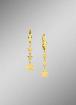 New Wundervolle Sternen-Ohrringe aus Gold 585/- fein Damen Ohrschmuck
