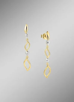 Damen Mona Ohrschmuck<Zarte Eleganz in Bicolor: Ohrstecker mit synth. Zirkonia