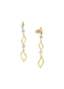 Damen Mona Ohrschmuck<Zarte Eleganz in Bicolor: Ohrstecker mit synth. Zirkonia