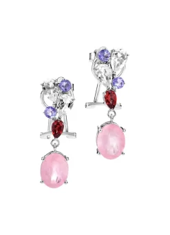 Outlet Zauberhafte Clipstecker mit echten Edelsteinen Damen Ohrschmuck