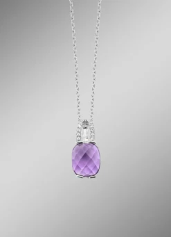 Discount Zauberhafte Eleganz: Anhänger mit echt Amethyst und Ankerkette Damen Anhänger