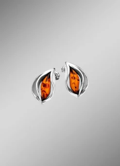 Damen Mona Ohrschmuck<Zeitlos elegante Ohrstecker mit echt Bernstein