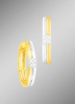 Sale Zeitlose Creolen in Bicolor mit Brillanten Damen Ohrschmuck