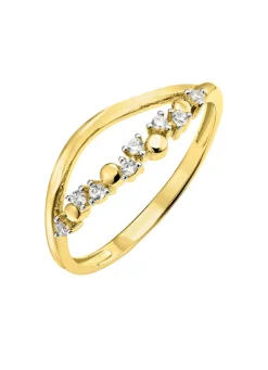 Clearance Zeitlose Eleganz: Damenring mit synth. Zirkonia Damen Ringe