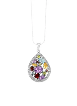 Sale Zeitlose Schönheit: Garnitur mit Diamant und Edelsteinen Damen Anhänger