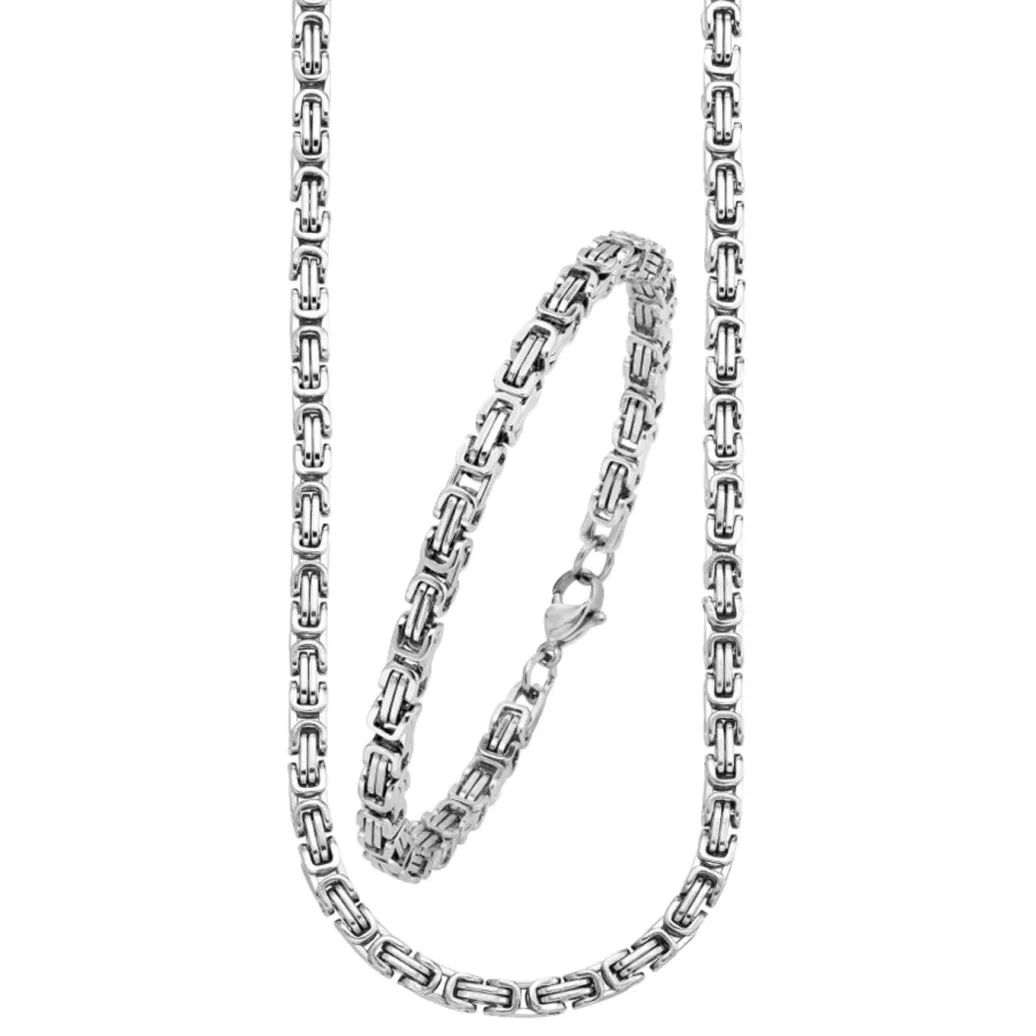 Outlet Zeitlose und kraftvolle Königsketten-Garnitur Herren Modeschmuck|Halsketten