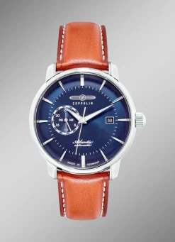 Zeppelin-Automatik-Herrenuhr mit Edelstahlgehäuse und Lederband Herren Automatikuhren