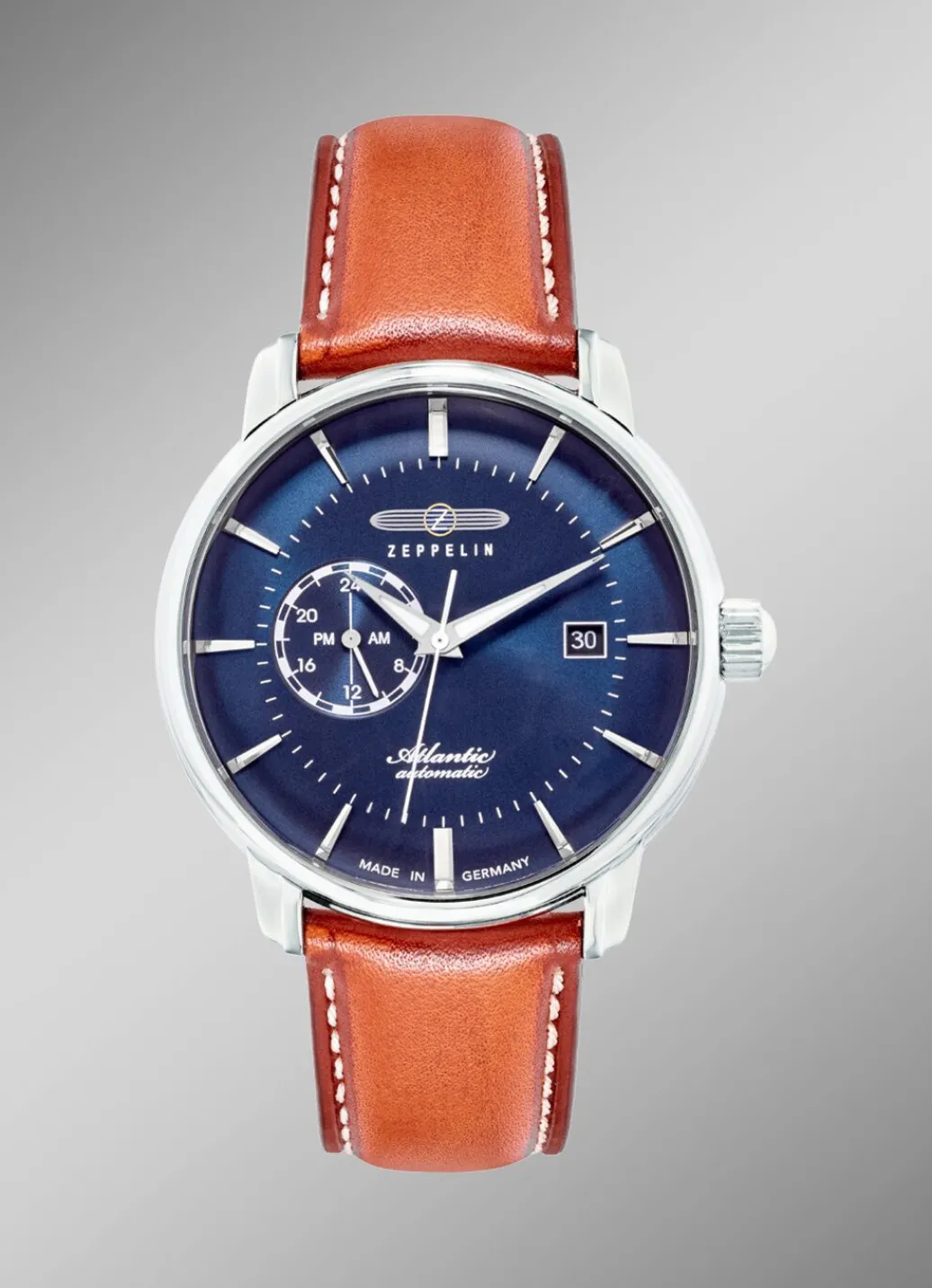 Zeppelin-Automatik-Herrenuhr mit Edelstahlgehäuse und Lederband Herren Automatikuhren