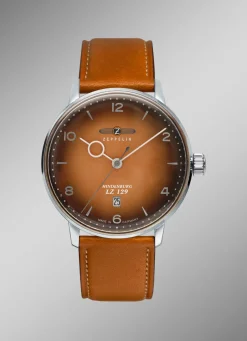 Outlet Zeppelin-Quartz-Herrenuhr mit Edelstahlgehäuse und Lederband Herren Quarzuhren