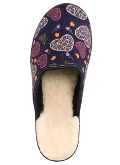 Clearance Zweierpack, gefütterte Damen-Hausschuhe, Weite H, mit Textildruck Damen Hausschuhe
