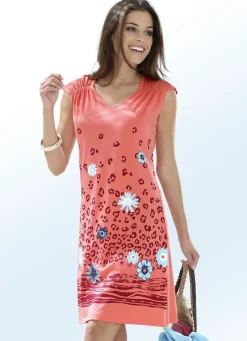 Damen Mona Strandkleider|Sommerkleider<Zweierpack Kleider mit platziertem Druckdessin und überschnittenen Ärmeln