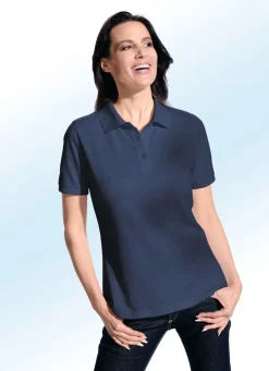 Zweierpack Poloshirt mit kurzer Knopfleiste Damen Kurzarm