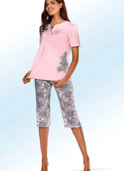 Damen Mona Schlafanzüge<Zweierpack Schlafanzüge mit platziertem Druck und wadenlanger Hose