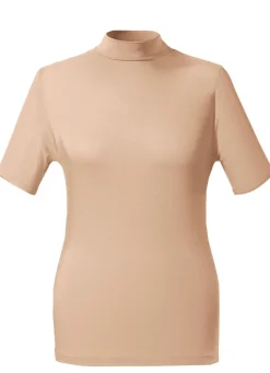 Hot Zweierpack Shirts mit Stehkragen und kurzen Ärmeln Damen Unterhemden|Kurzarm
